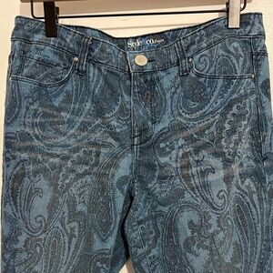Style & Co. Paisley Slim Fit Jeans 8 Petite